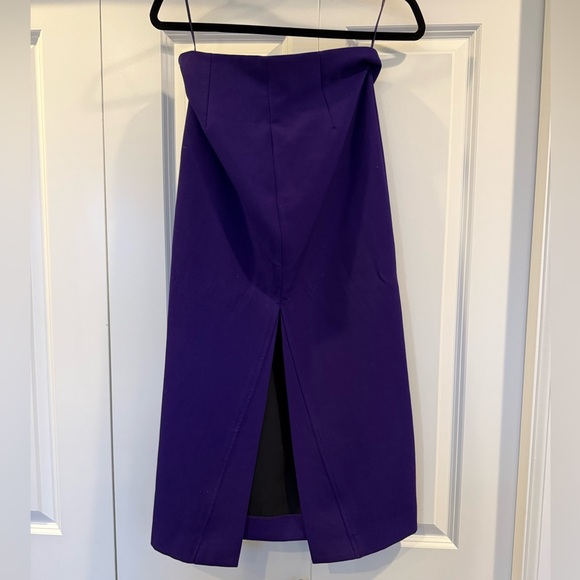 ZARA 💜 Royal Purple Pencil Midi Skirt Chic Tailored Slit USA Small Like New! - Picture 6 of 9